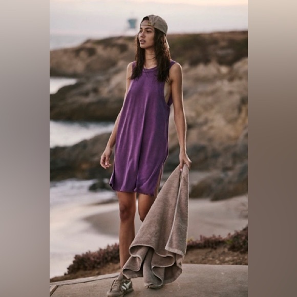 Free People Movement Hot Shot Tunic Tank NWT Champion Washed Purple - Picture 2 of 3